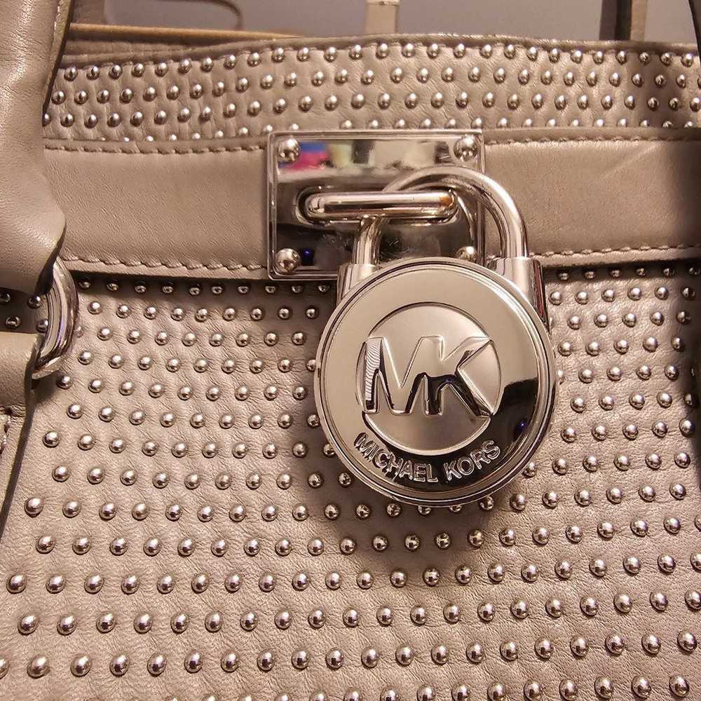 Michael Kors Microstud Grey Hamilton Bag - image 2