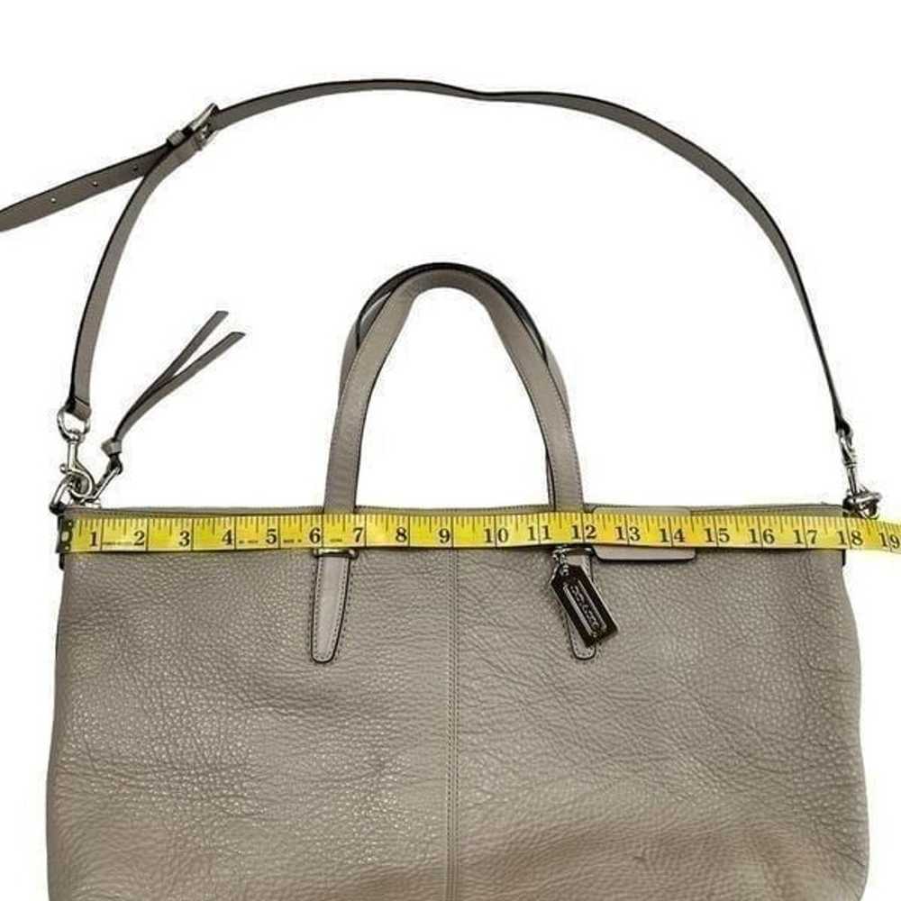 Coach Bleeker Pebbled Leather Grey Crossbody Tote - image 11