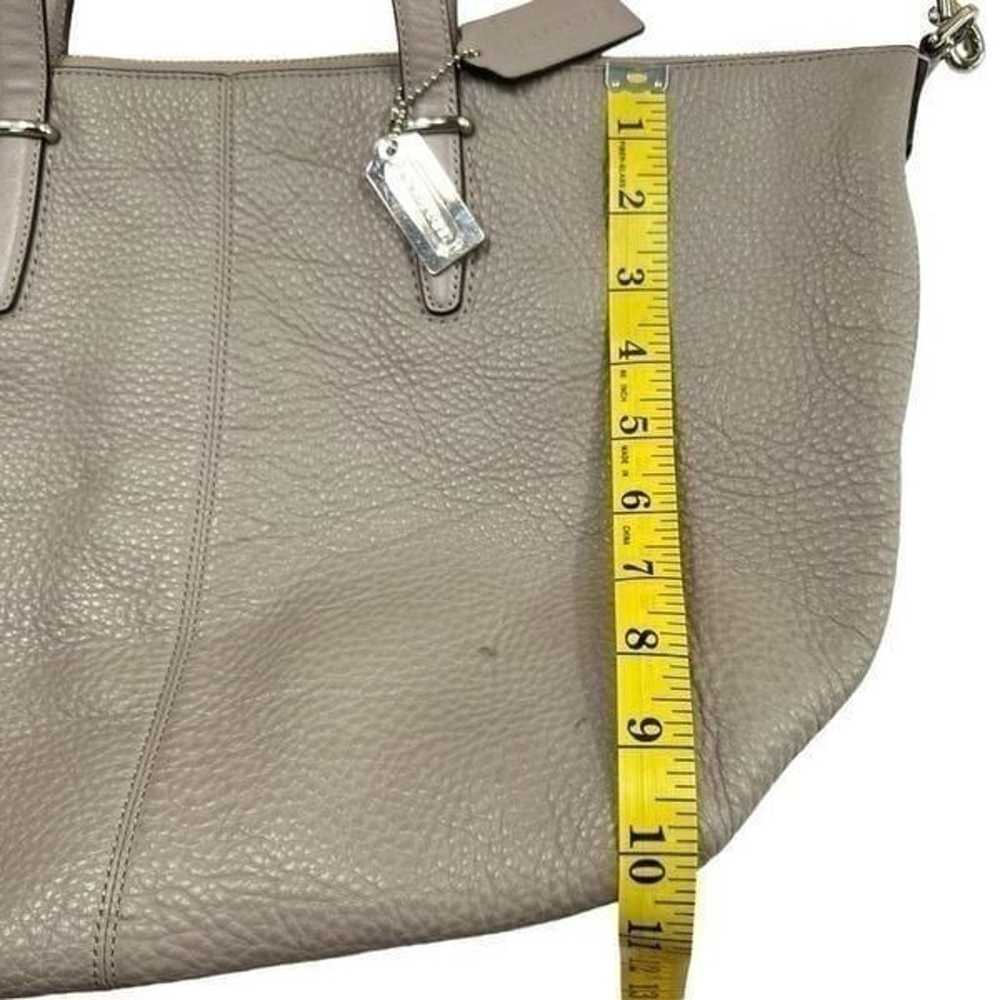 Coach Bleeker Pebbled Leather Grey Crossbody Tote - image 12