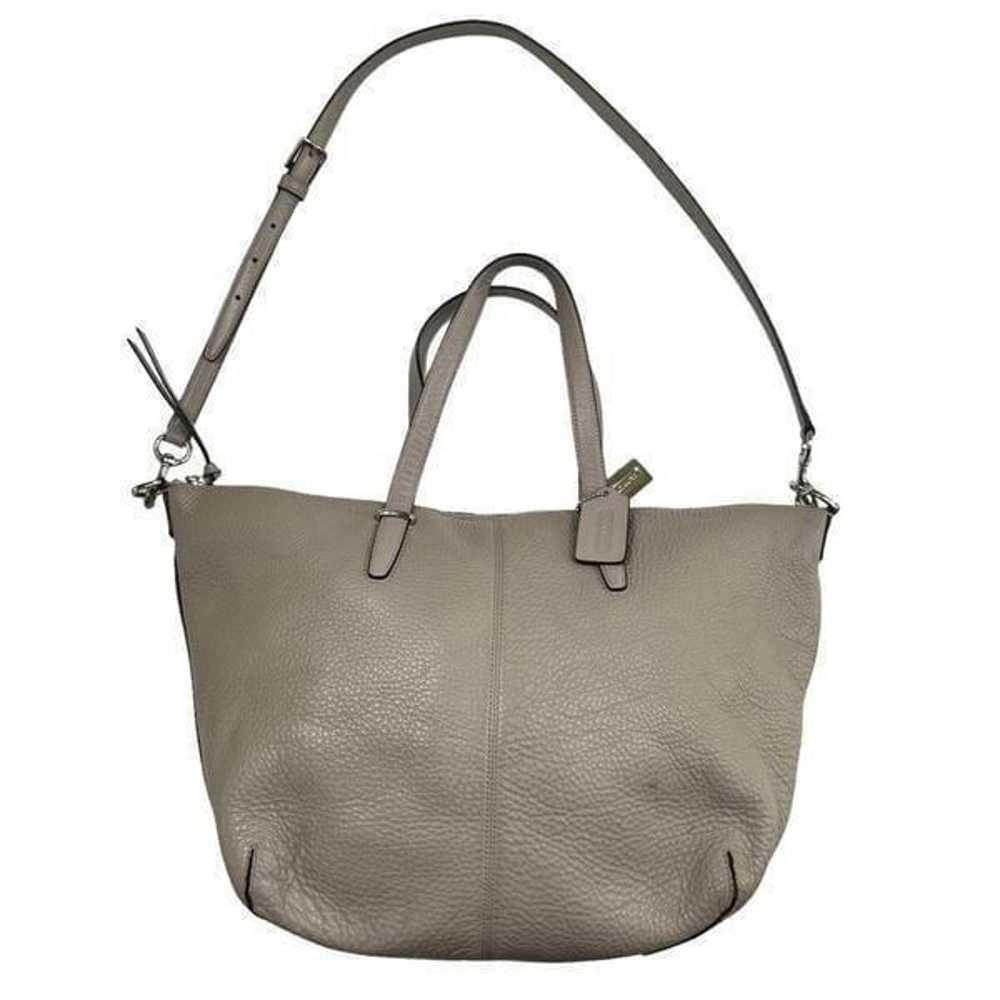 Coach Bleeker Pebbled Leather Grey Crossbody Tote - image 3