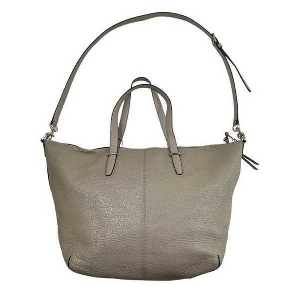 Coach Bleeker Pebbled Leather Grey Crossbody Tote - image 5