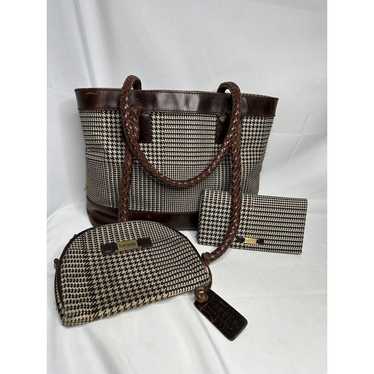 Vintage Ralph Lauren Houndstooth Tote Bag Wallet … - image 1