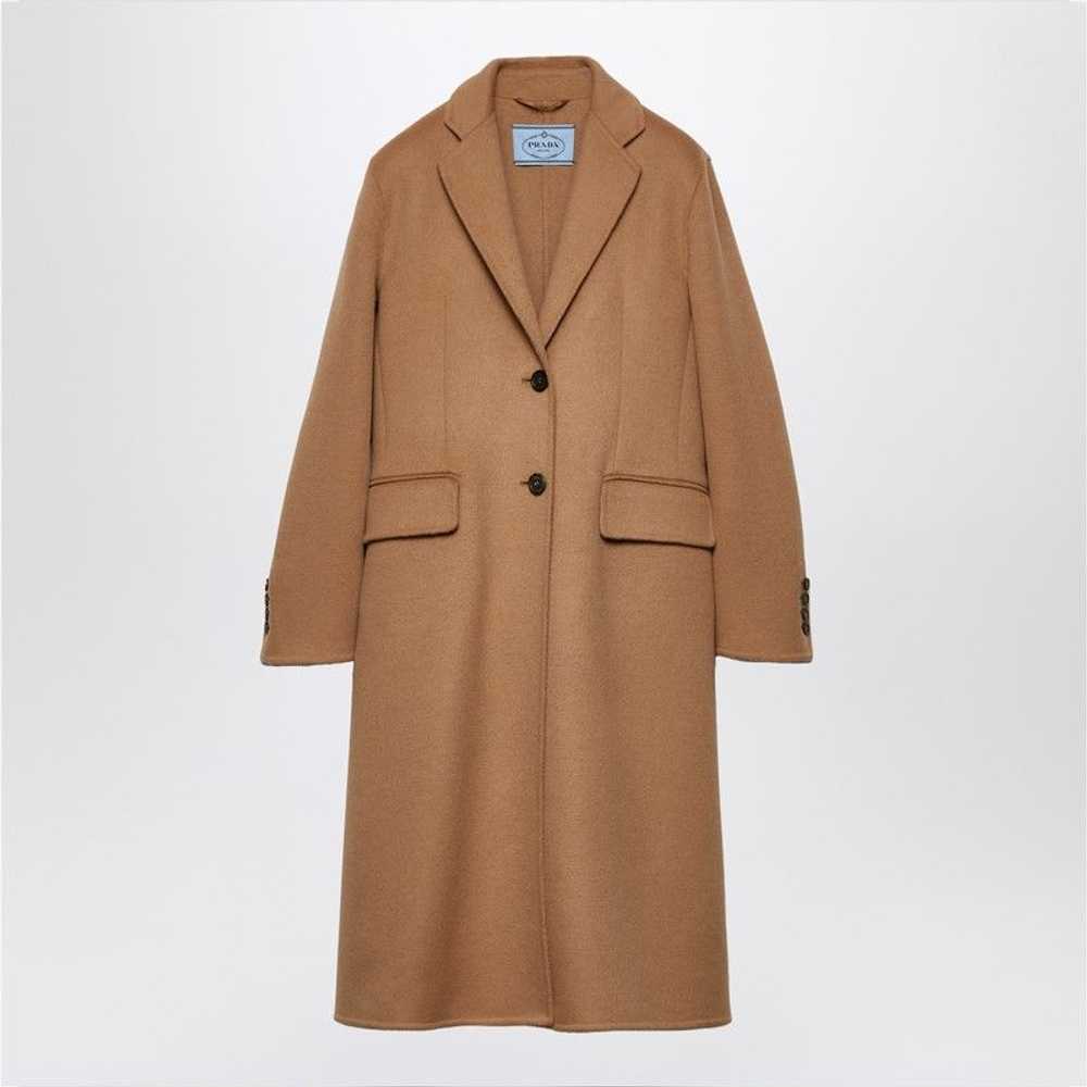 Prada Prada Single-Breasted Cashgora Coat In Camel - image 1