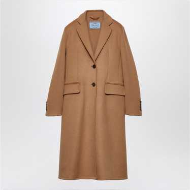 Prada Prada Single-Breasted Cashgora Coat In Camel - image 1