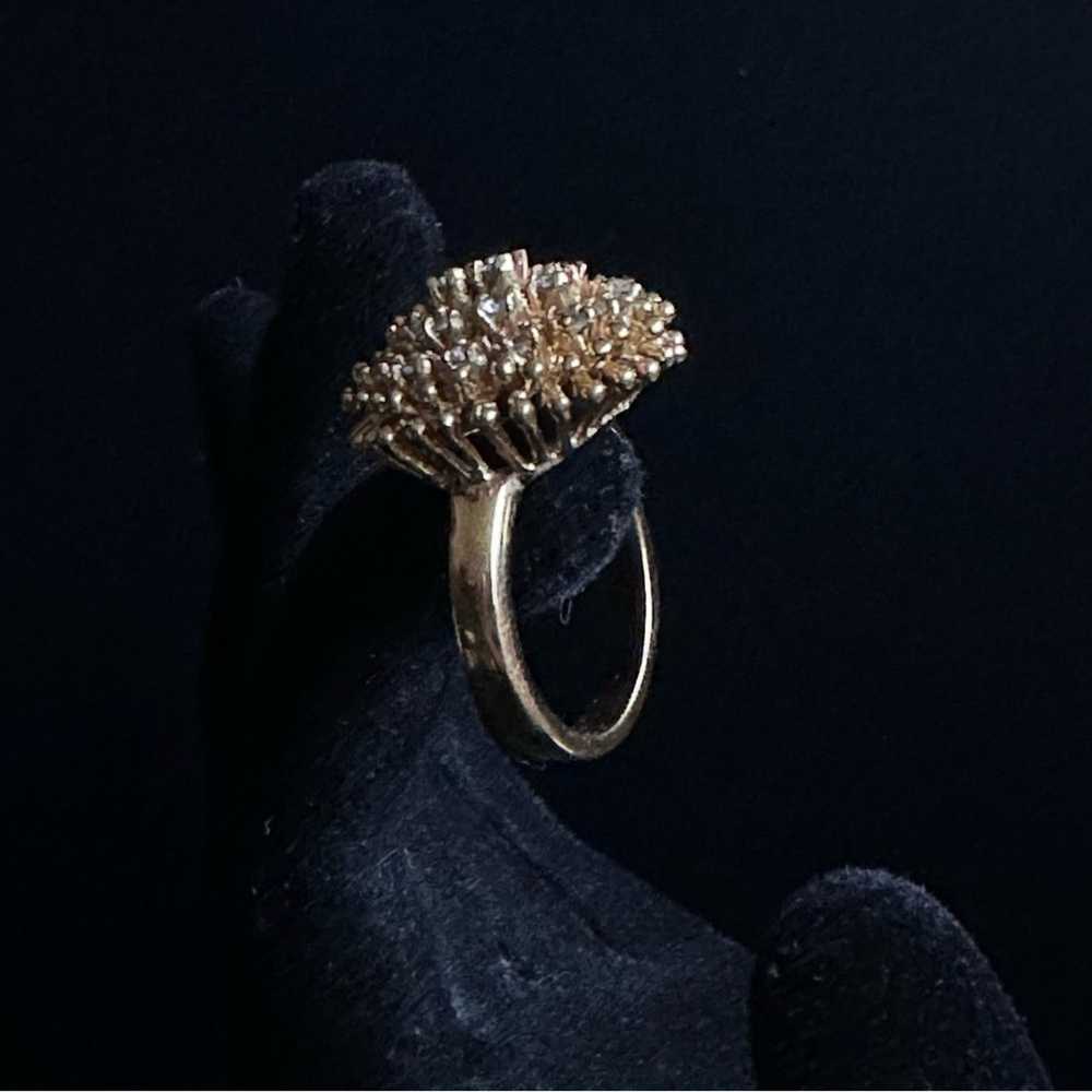 Brand Vintage 14K Gold Plated CZ Cluster Dome Ring - image 9