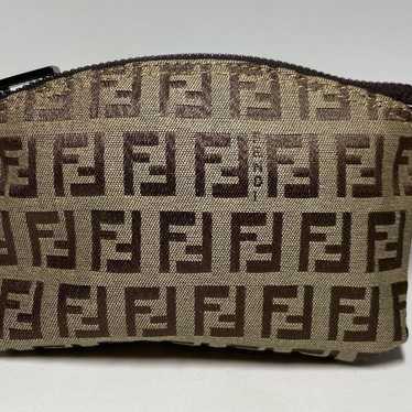 Fendi pouch beige brown Zucchino makeup pouch