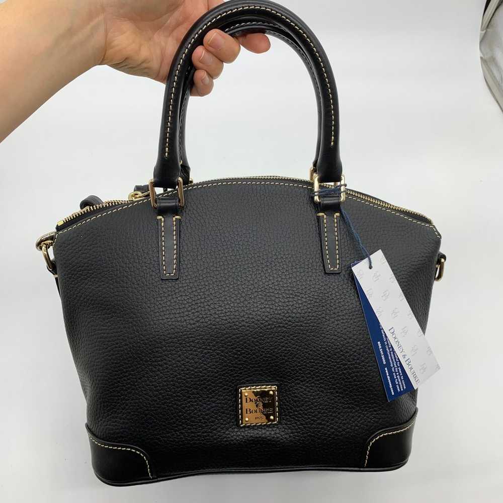 Dooney & Bourke Black Satchel Shoulder Bag with C… - image 1