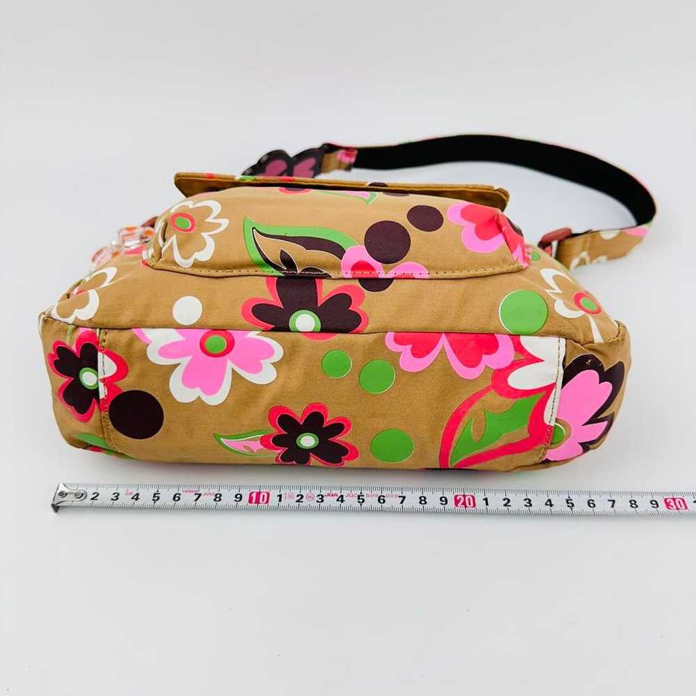 Chich New York Flower Print Shoulder Bag Brown Lo… - image 12