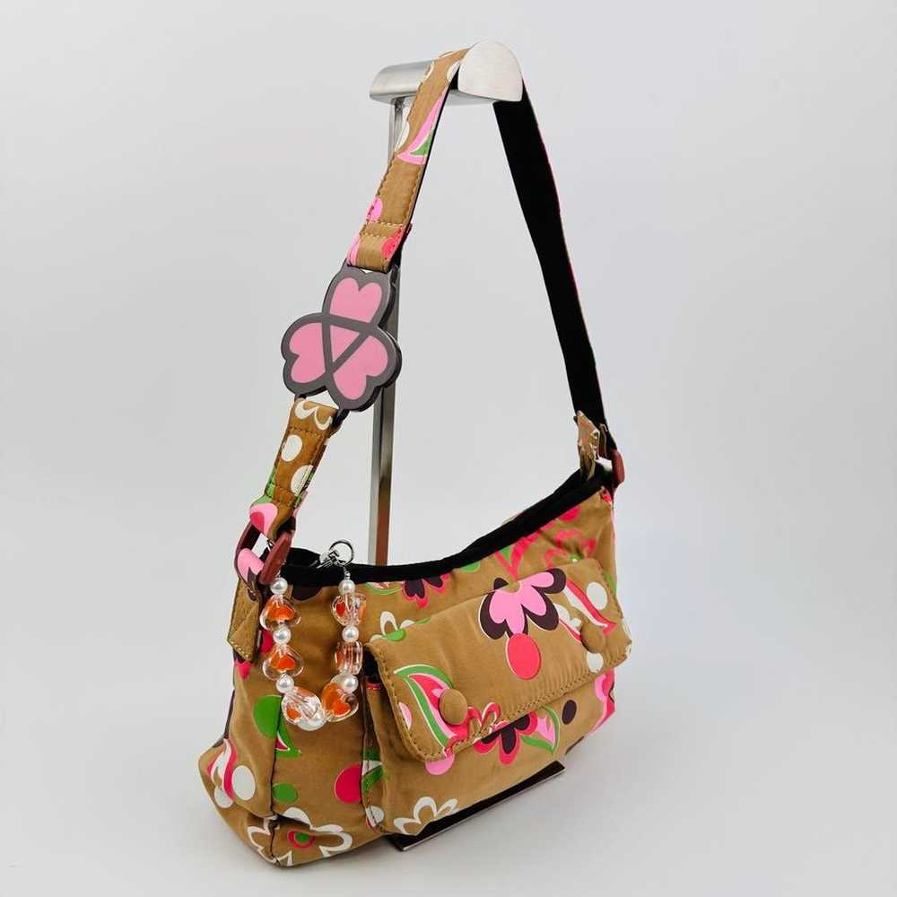 Chich New York Flower Print Shoulder Bag Brown Lo… - image 2