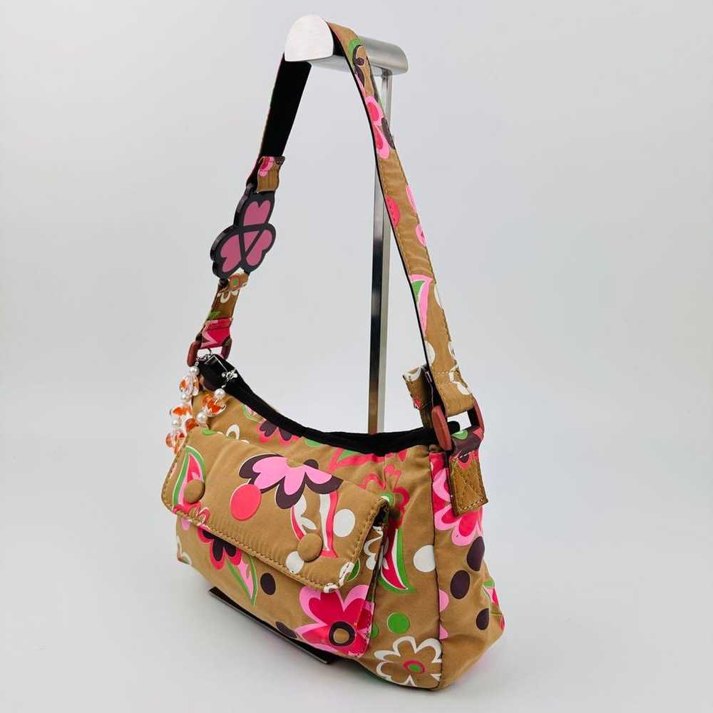 Chich New York Flower Print Shoulder Bag Brown Lo… - image 3