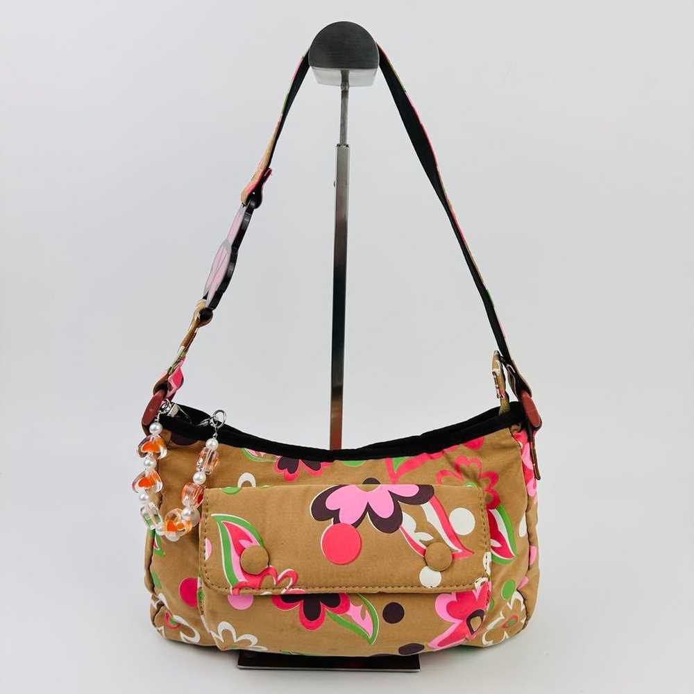 Chich New York Flower Print Shoulder Bag Brown Lo… - image 4