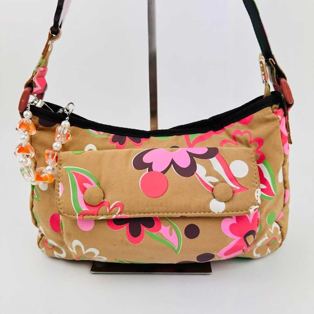 Chich New York Flower Print Shoulder Bag Brown Lo… - image 5