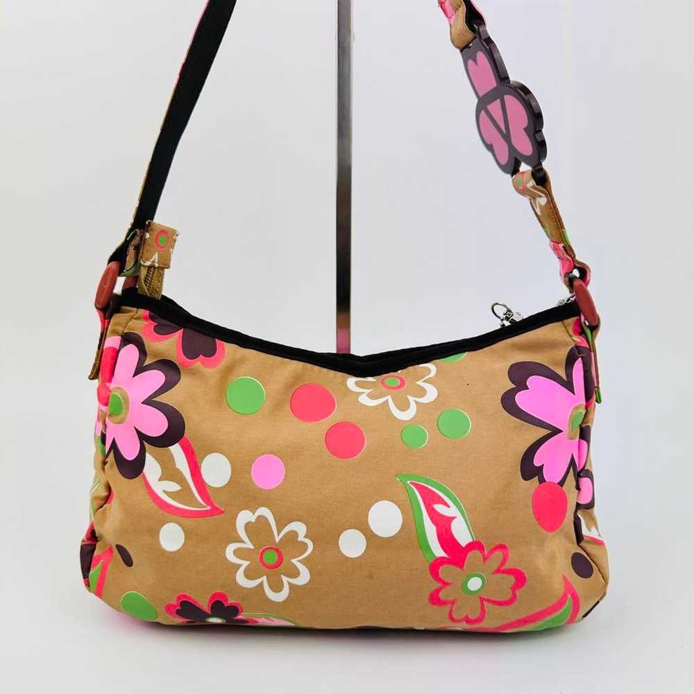 Chich New York Flower Print Shoulder Bag Brown Lo… - image 6