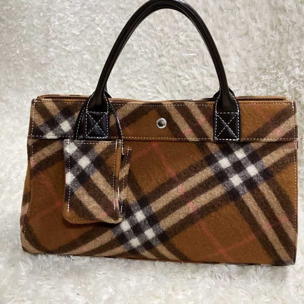 Excellent condition! BURBERRY handbag with wool, … - image 2