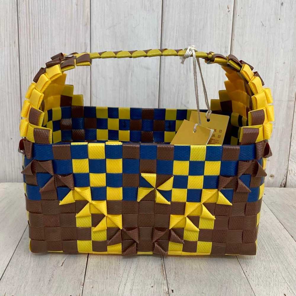 MARNI Basket Bag Tote Bag Yellow × Blue × Brown - image 2