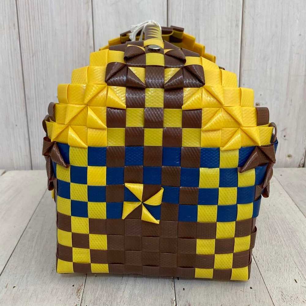 MARNI Basket Bag Tote Bag Yellow × Blue × Brown - image 3