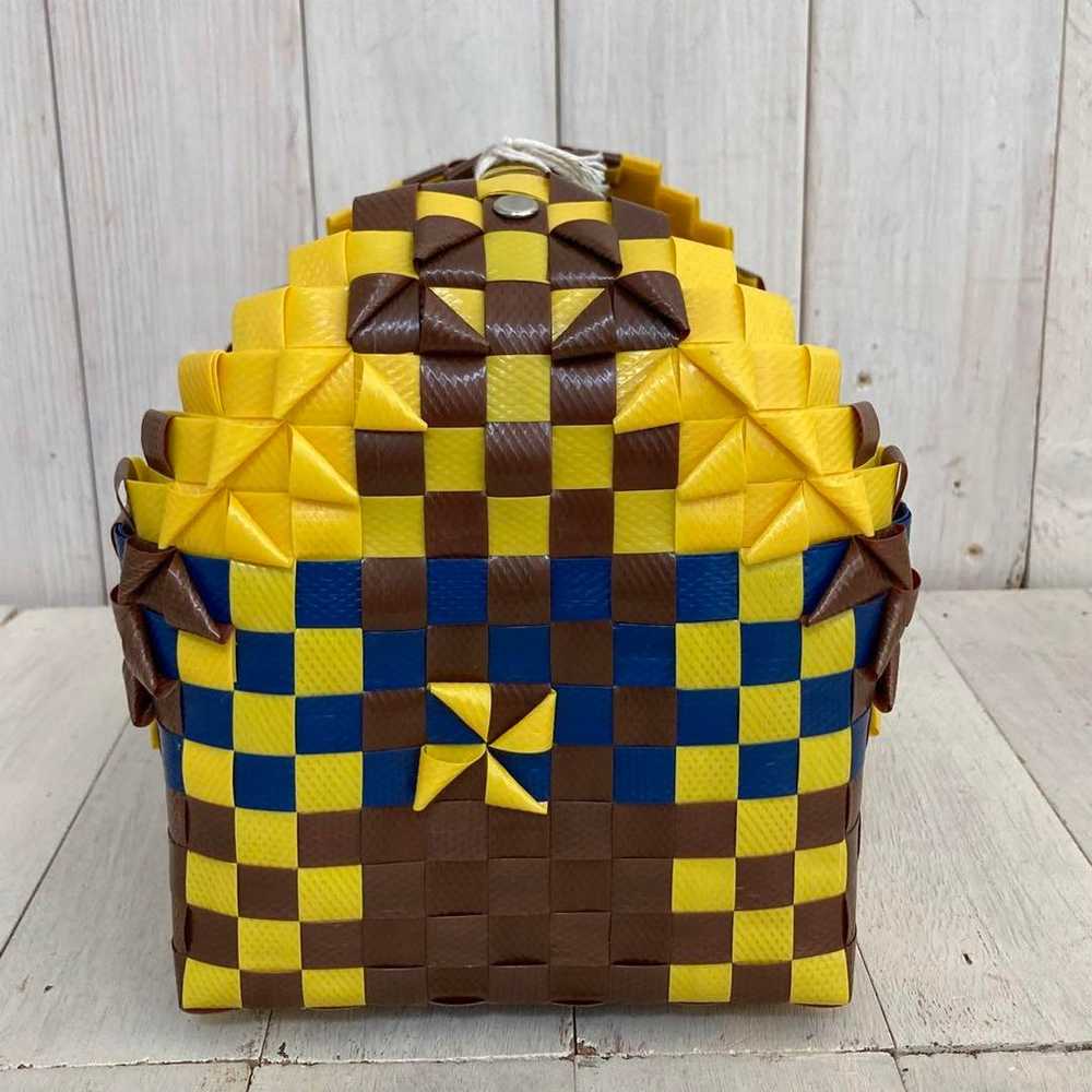 MARNI Basket Bag Tote Bag Yellow × Blue × Brown - image 4