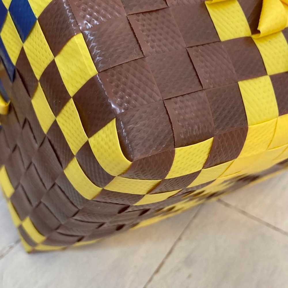 MARNI Basket Bag Tote Bag Yellow × Blue × Brown - image 6