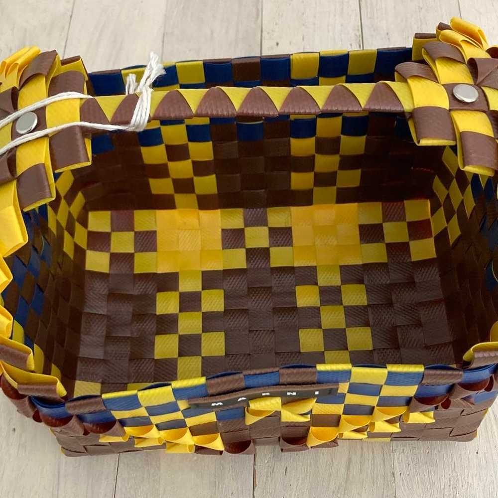 MARNI Basket Bag Tote Bag Yellow × Blue × Brown - image 9