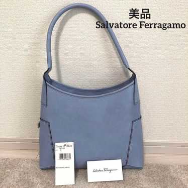 Salvatore Ferragamo handbag in light blue.