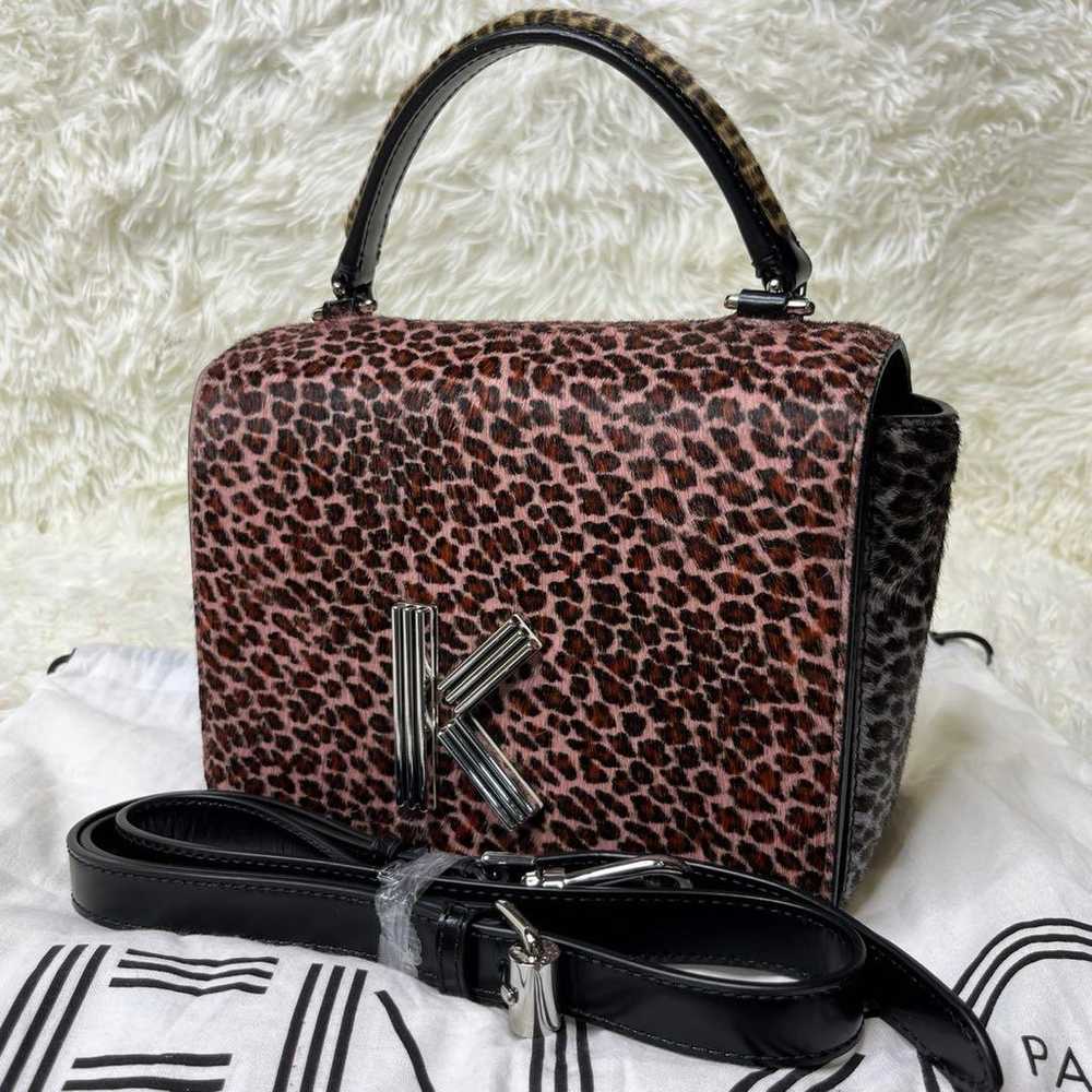 【2WAY】KENZO Hand Shoulder Bag Leopard Haircalf Lu… - image 1