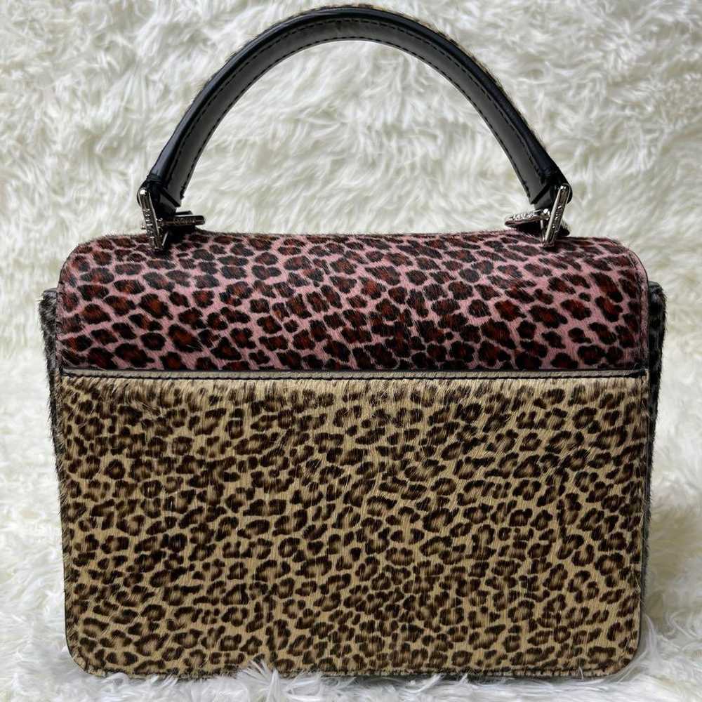 【2WAY】KENZO Hand Shoulder Bag Leopard Haircalf Lu… - image 3