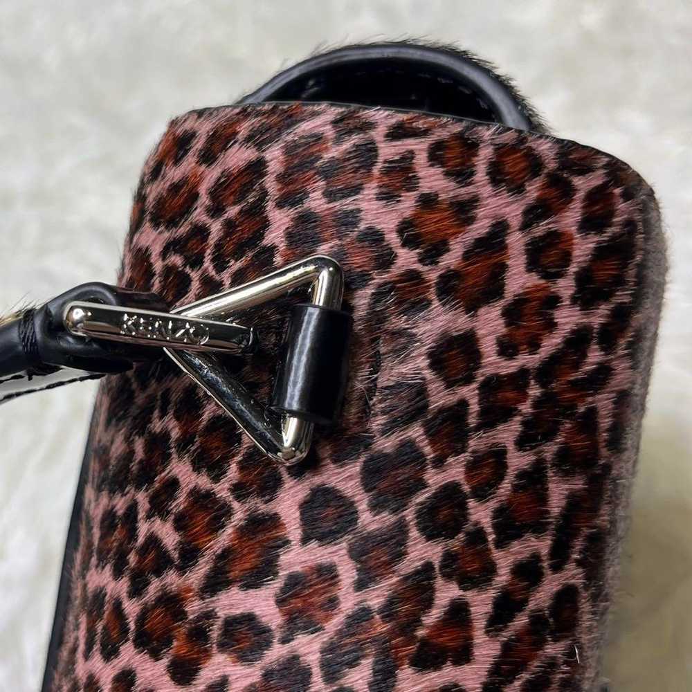 【2WAY】KENZO Hand Shoulder Bag Leopard Haircalf Lu… - image 8