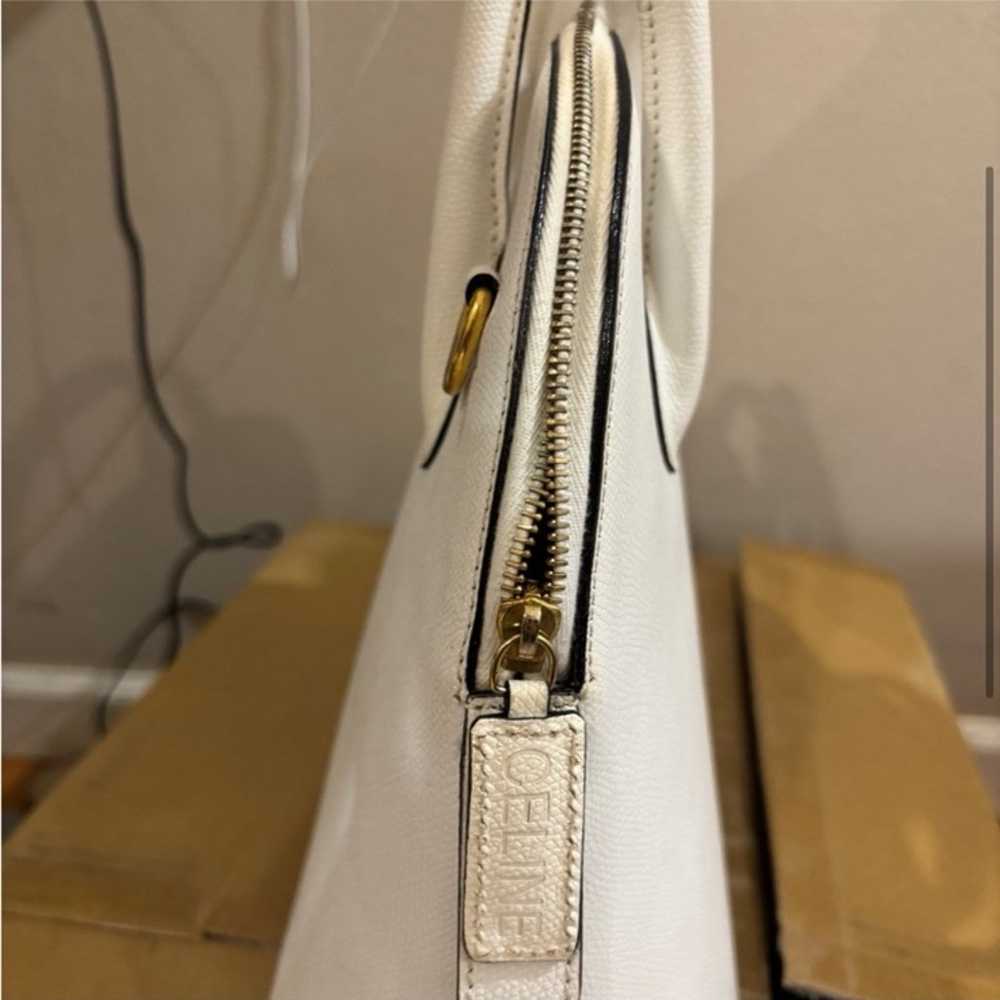 AUTH Vintage Celine white leather bolide bag - image 3