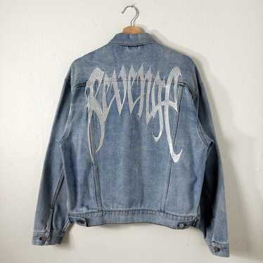 Revenge Revenge Embroidered Denim Trucker Jacket - image 1