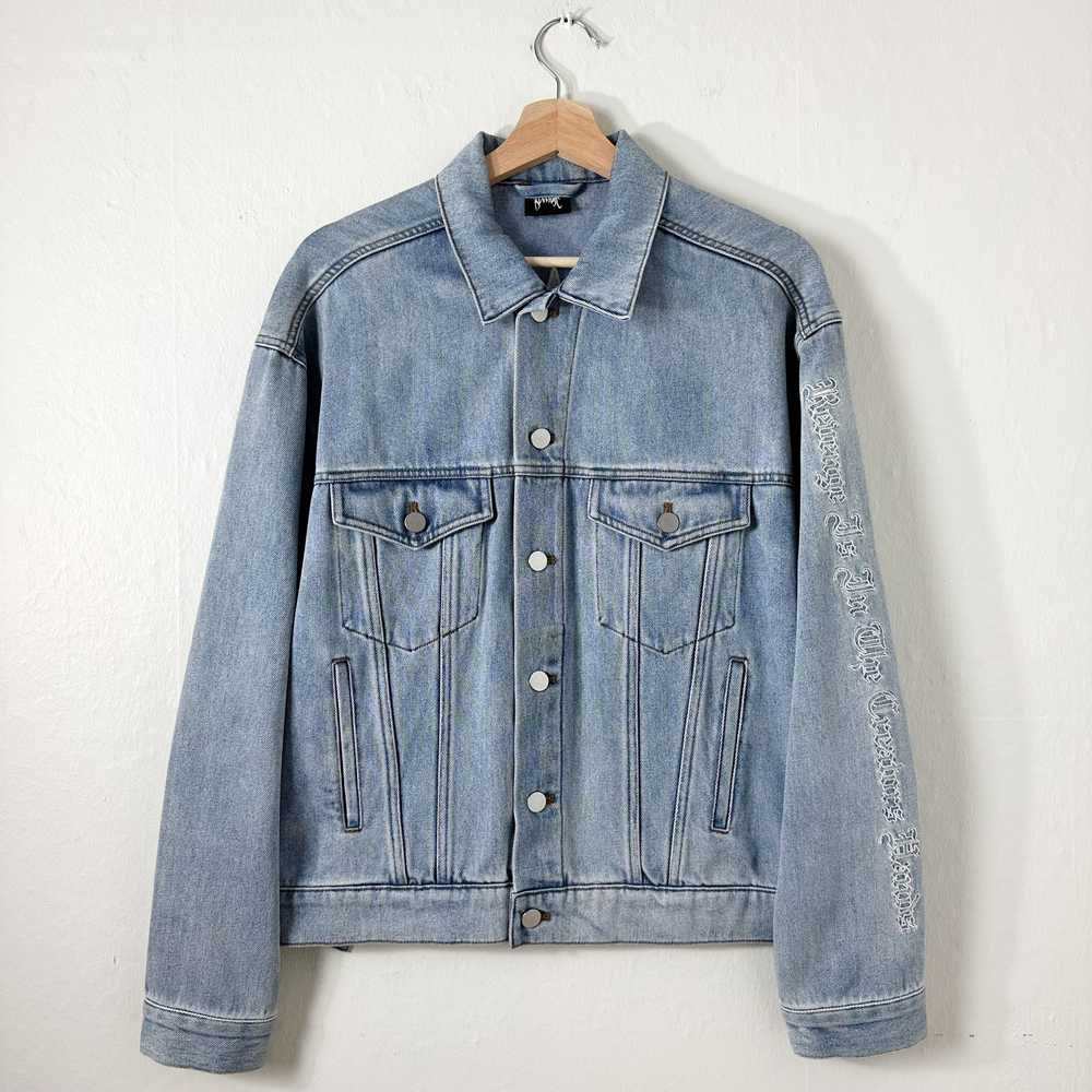 Revenge Revenge Embroidered Denim Trucker Jacket - image 2