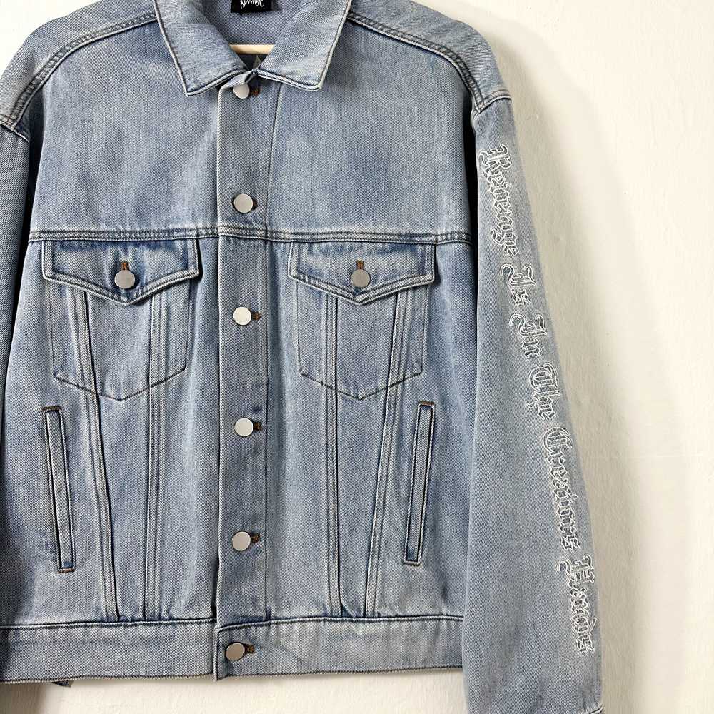 Revenge Revenge Embroidered Denim Trucker Jacket - image 4