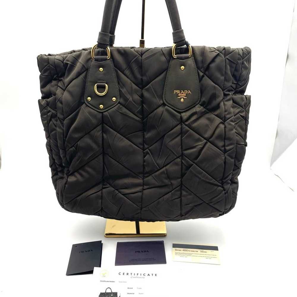 Prada rare Quilted Tessuto
Tote. Chocolate Brown … - image 1