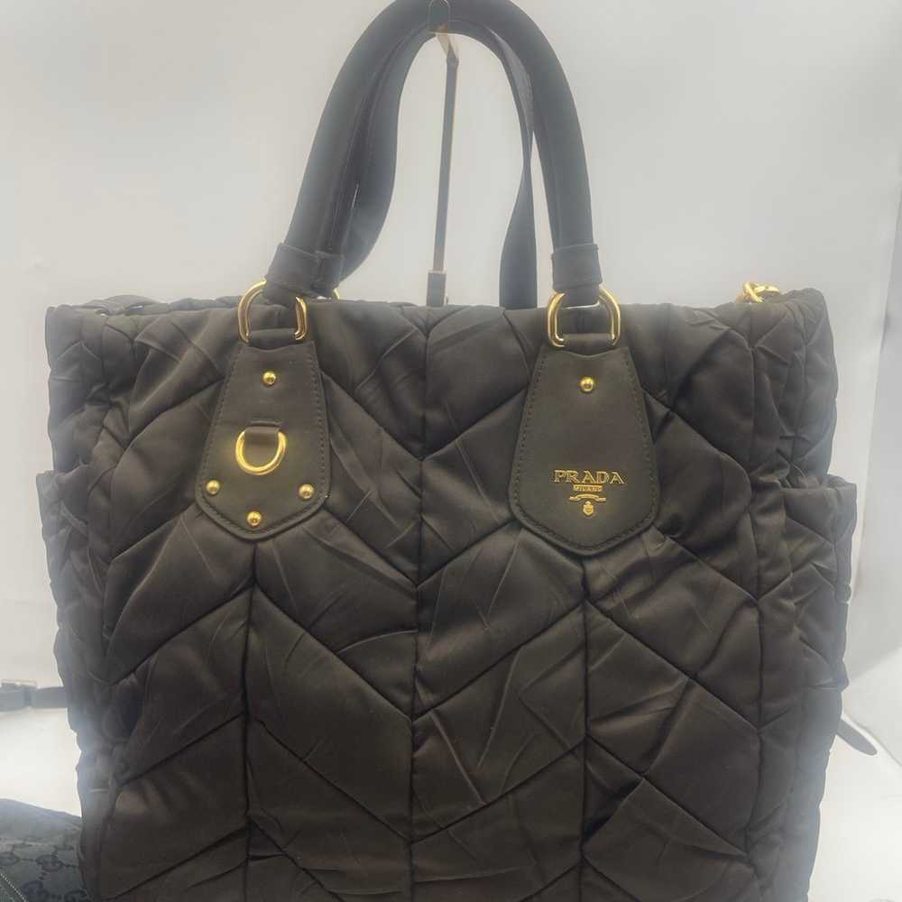 Prada rare Quilted Tessuto
Tote. Chocolate Brown … - image 2