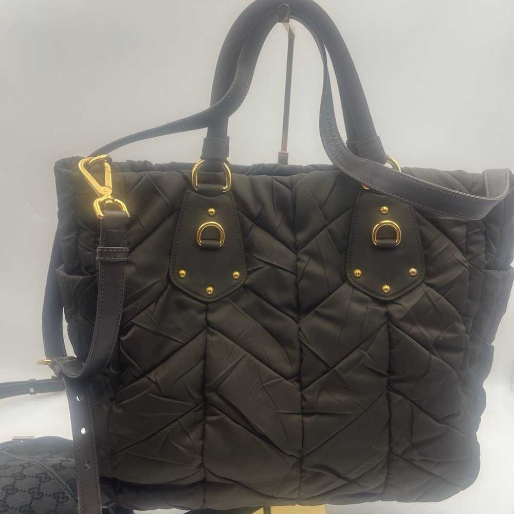 Prada rare Quilted Tessuto
Tote. Chocolate Brown … - image 3