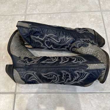 Larry Mahan Cowboy Boots Snakeskin Vintage Women'… - image 1