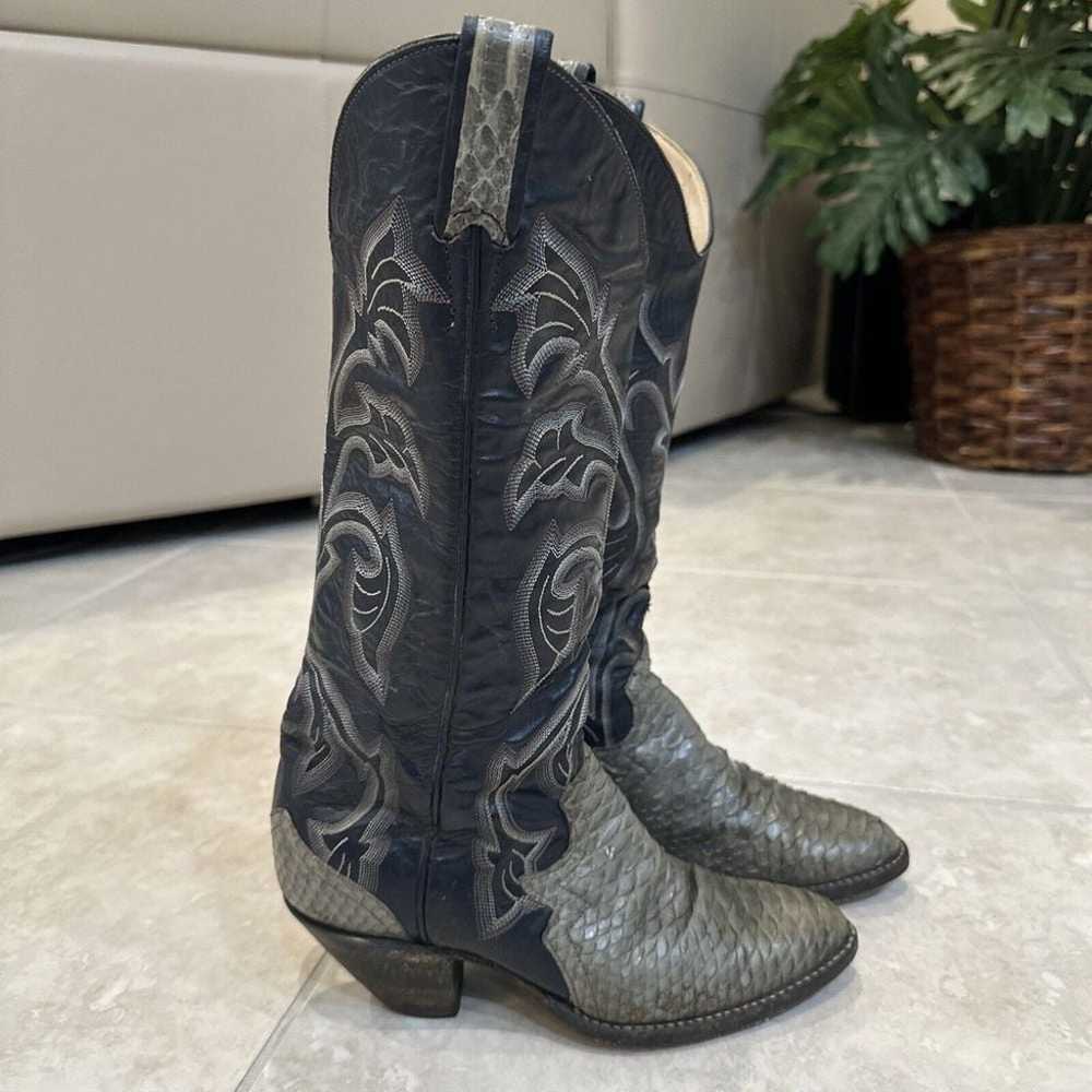 Larry Mahan Cowboy Boots Snakeskin Vintage Women'… - image 2