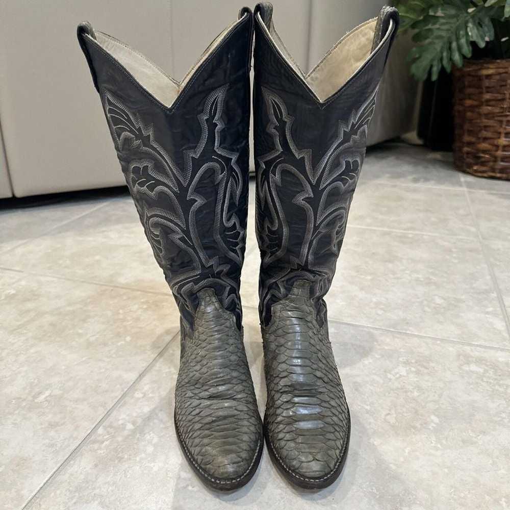 Larry Mahan Cowboy Boots Snakeskin Vintage Women'… - image 3