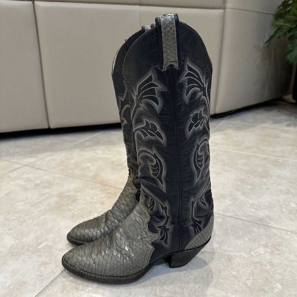 Larry Mahan Cowboy Boots Snakeskin Vintage Women'… - image 4