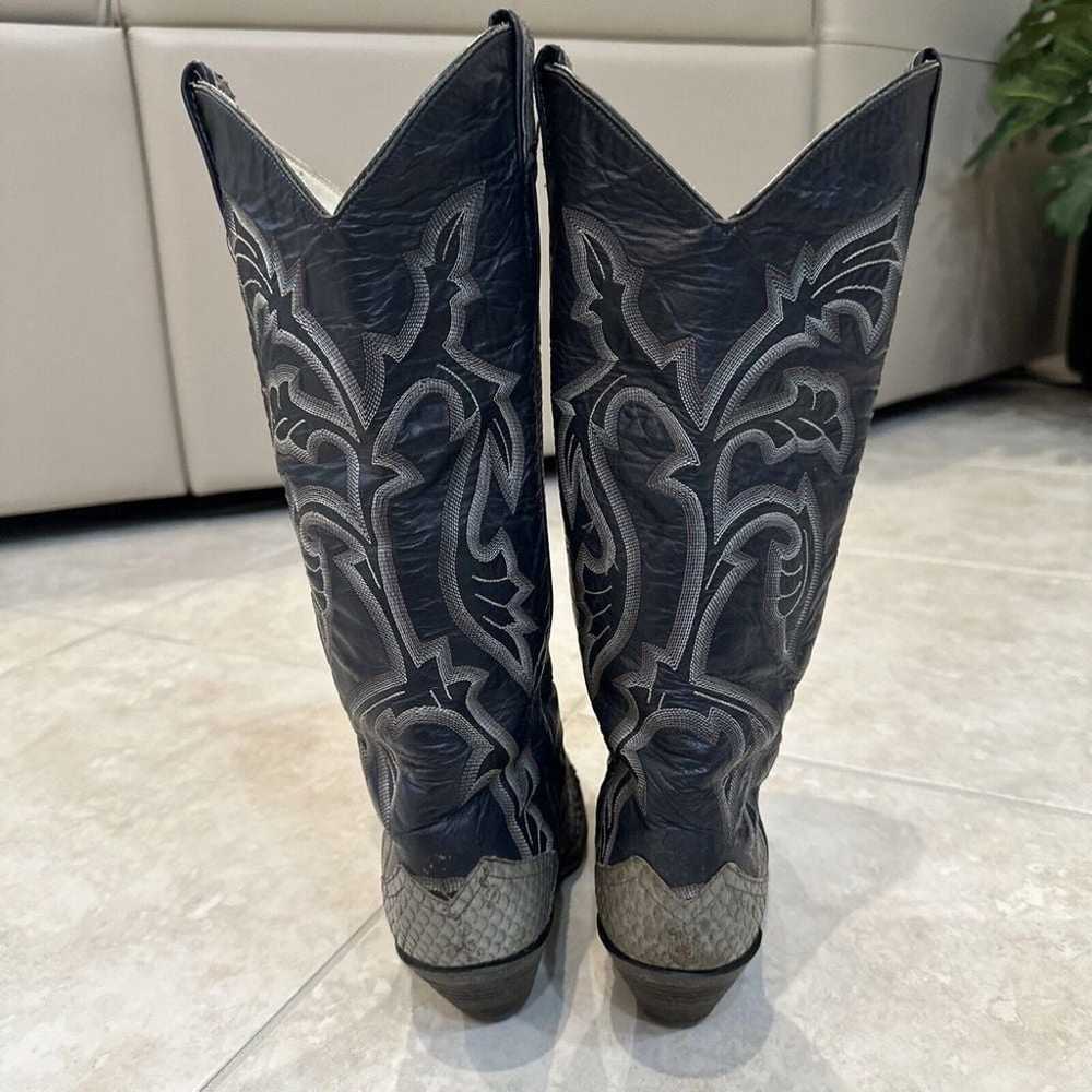 Larry Mahan Cowboy Boots Snakeskin Vintage Women'… - image 5