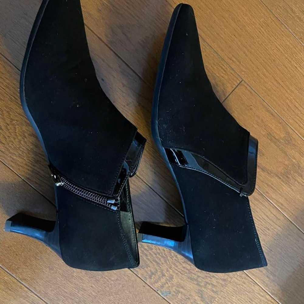 Black Suede Zip Booties - image 3