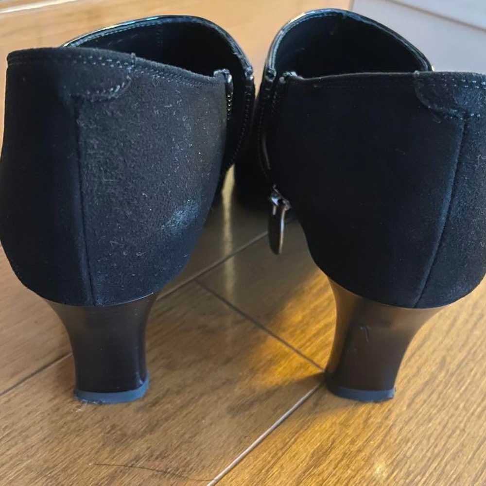 Black Suede Zip Booties - image 5