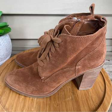 Dolce Vita Stanli Chestnut Booties Suede Lace Up A