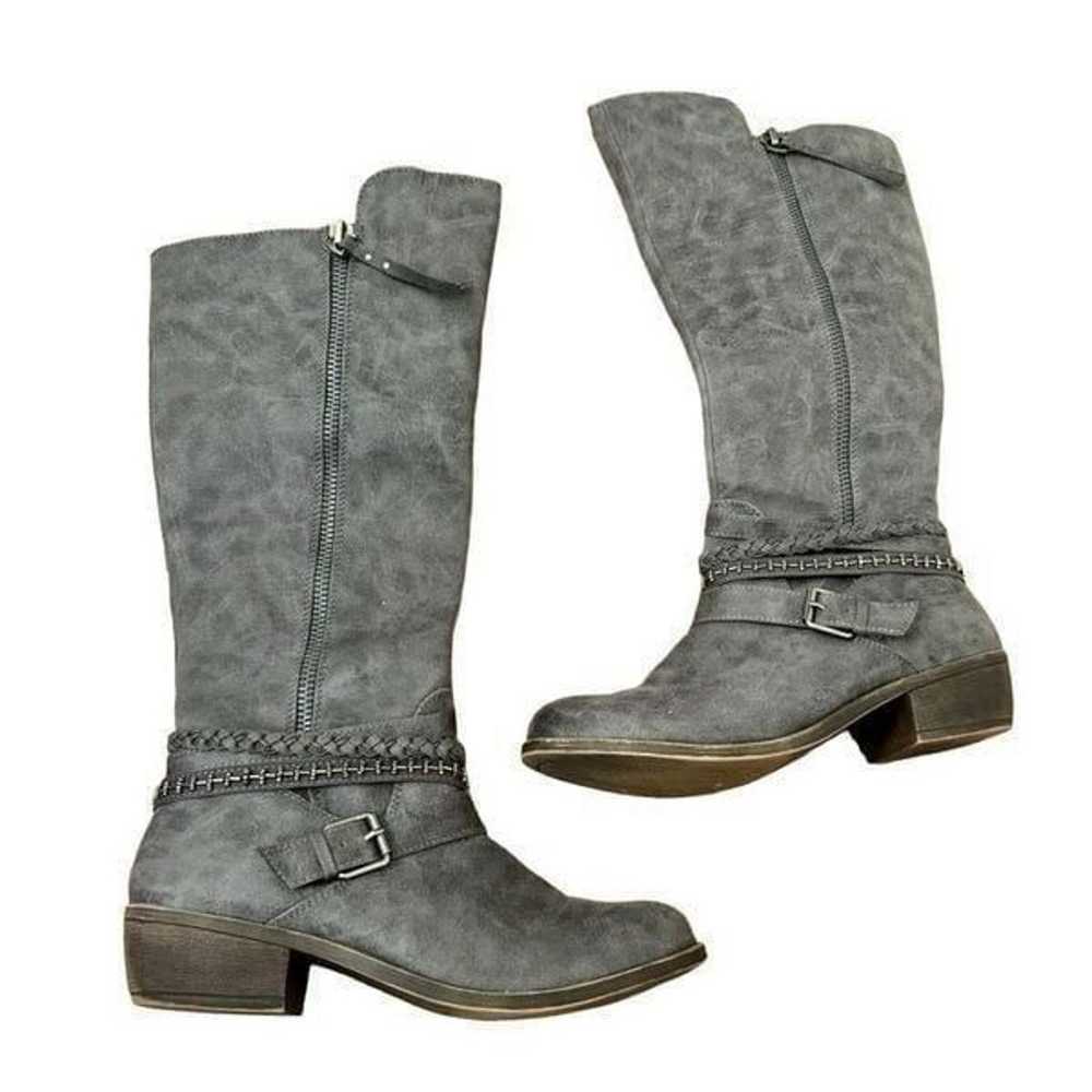 SO Odetta Gray Tall Riding Boots Faux Leather Siz… - image 1