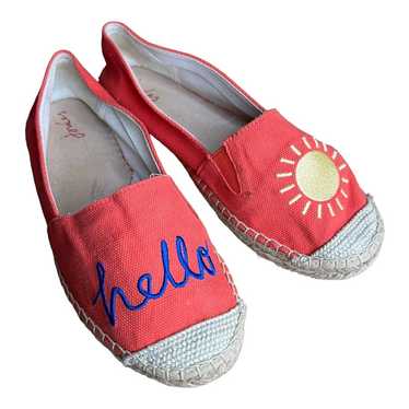 Joules Flats Size US 7 Red Canvas Espadrille Shoes