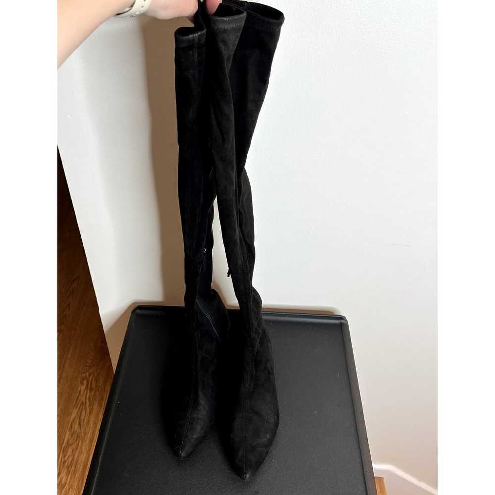 Zara Black Suede Knee High Boots - image 4