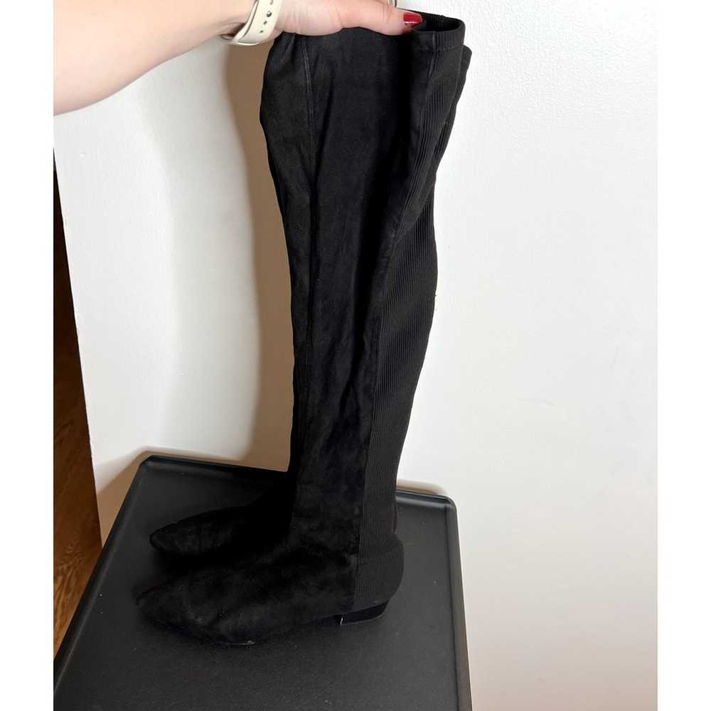 Zara Black Suede Knee High Boots - image 5