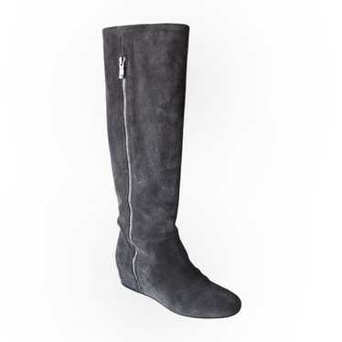 BCBG  ISANNA Gray Suede Outside Zip Knee Boot Wed… - image 1