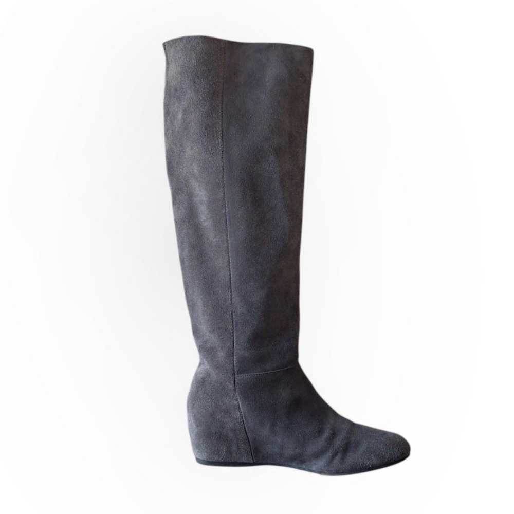 BCBG  ISANNA Gray Suede Outside Zip Knee Boot Wed… - image 2