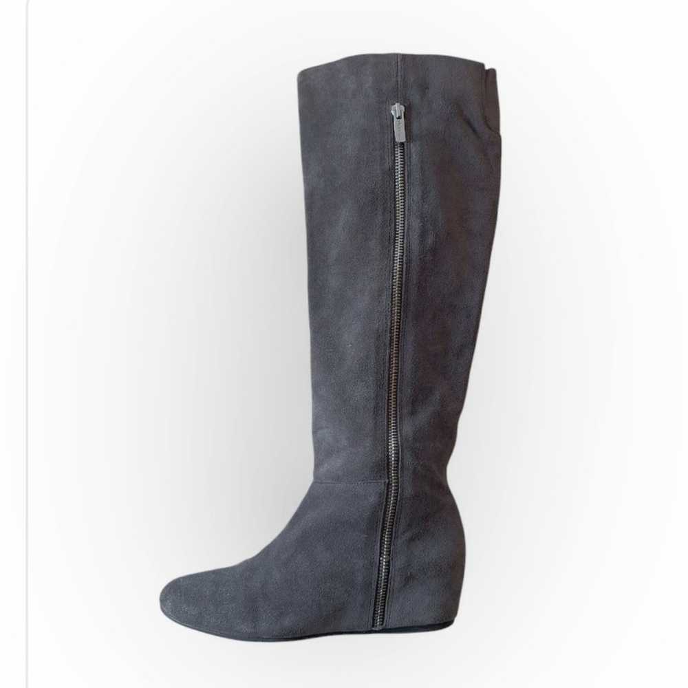 BCBG  ISANNA Gray Suede Outside Zip Knee Boot Wed… - image 3