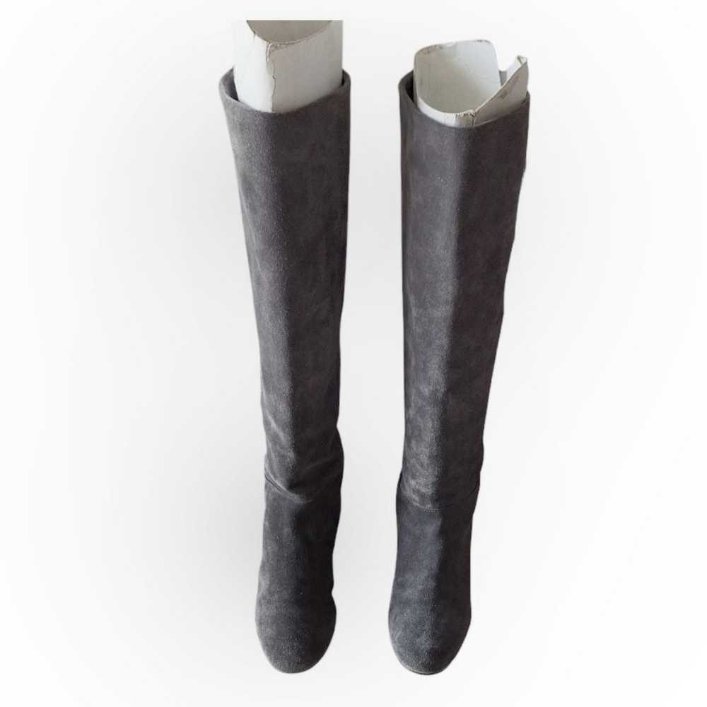 BCBG  ISANNA Gray Suede Outside Zip Knee Boot Wed… - image 5